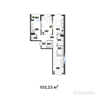 ЖК Arai Towers — 3-ком 103,2 м² (от 52 131 150 тг)