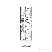 ЖК Arai Towers — 4-ком 107,7 м² (от 54 408 700 тг)