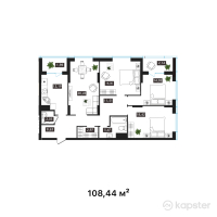 ЖК Arai Towers — 4-ком 108,4 м² (от 54 762 200 тг)