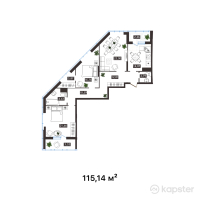 ЖК Arai Towers — 3-ком 115,1 м² (от 58 145 700 тг)