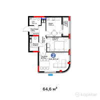 ЖК Nexpo Trend — 2-ком 64,6 м² (от 39 987 400 тг)