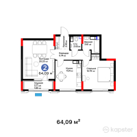 ЖК Nexpo Trend — 2-ком 64,1 м² (от 39 671 710 тг)