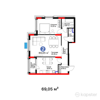 ЖК Nexpo Trend — 2-ком 69,1 м² (от 42 741 950 тг)