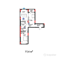 ЖК Nexpo Trend — 2-ком 77,4 м² (от 47 910 600 тг)