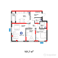 ЖК Nexpo Trend — 3-ком 101,7 м² (от 62 952 300 тг)