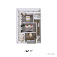 ЖК Monte Mela — 2-ком 73,4 м² (от 43 306 000 тг)