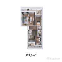 ЖК Monte Mela — 3-ком 124,6 м² (от 73 514 000 тг)