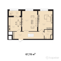ЖК La Vie — 2-ком 67,8 м² (от 53 885 100 тг)