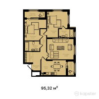 ЖК La Vie — 3-ком 95,3 м² (от 75 779 400 тг)