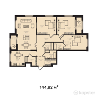 ЖК La Vie — 4-ком 144,8 м² (от 115 131 900 тг)