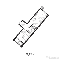 ЖК Tumar Residence — 2-ком 57,8 м² (от 29 488 200 тг)