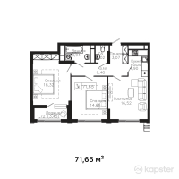 ЖК Tumar Residence — 3-ком 71,7 м² (от 36 541 500 тг)