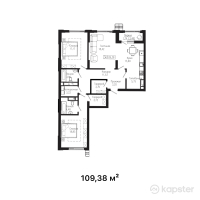 ЖК Tumar Residence — 3-ком 109,4 м² (от 55 783 800 тг)