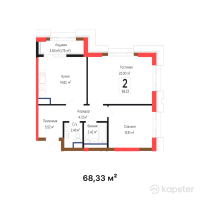 ЖК Tumar Towers Oskemen — 2-ком 68,3 м² (от 42 364 600 тг)