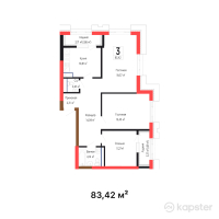 ЖК Tumar Towers Oskemen — 3-ком 83,4 м² (от 51 720 400 тг)