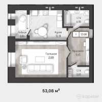 ЖК Central Park — 1-ком 53,1 м² (от 18 578 000 тг)