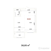ЖК Sievers Town — 1-ком 38,9 м² (от 12 820 500 тг)