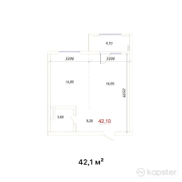 ЖК Sievers Town — 1-ком 42,1 м² (от 13 893 000 тг)