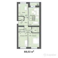 ЖК Da Vinci Comfort — 3-ком 88 м² (от 25 211 800 тг)