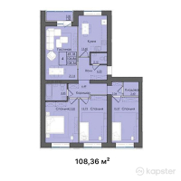 ЖК Da Vinci Comfort — 4-ком 108,4 м² (от 40 093 200 тг)