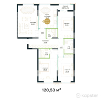 ЖК Muz Tau — 4-ком 120,5 м² (от 45 801 400 тг)