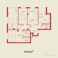 ЖК Loro Residence — 4-ком 151,9 м² (от 195 996 570 тг)