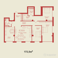 ЖК Loro Residence — 4-ком 172,5 м² (от 222 576 750 тг)