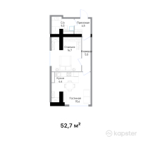 ЖК RAMS Evo — 2-ком 52.7 м² (от 41,605,264 тг)