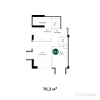 ЖК RAMS Evo — 2-ком 76,3 м² (от 59 990 798 тг)