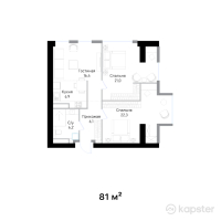 ЖК RAMS Evo — 3-ком 81 м² (от 63 686 169 тг)