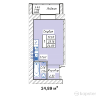 ЖК Tasty — 1-ком 24,9 м² (от 7 218 100 тг)