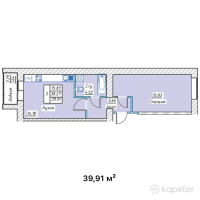ЖК Tasty — 1-ком 39,9 м² (от 11 573 900 тг)