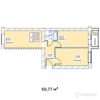 ЖК Tasty — 2-ком 50,8 м² (от 14 723 300 тг)