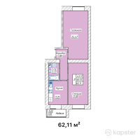 ЖК Tasty — 2-ком 62,1 м² (от 18 011 900 тг)