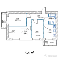 ЖК Tasty — 3-ком 70,2 м² (от 20 349 300 тг)