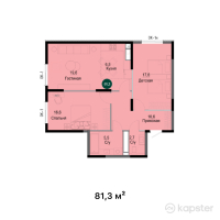 ЖК Rams City — 3-ком 81,3 м² (от 64 069 928 тг)