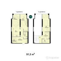 ЖК Rams City — 3-ком 91.5 м² (от 56,730,000 тг)