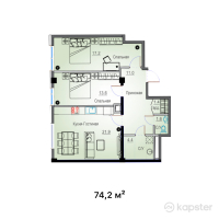 ЖК NOMAD 2 — 3-ком 74,2 м² (null)