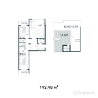 ЖК Royal Time — 4-ком 143,5 м² (от 119 596 400 тг)