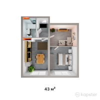 ЖК Time City — 1-ком 43 м² (от 16 006 750 тг)