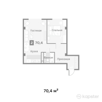ЖК Exclusive Opera — 2-ком 70,4 м² (от 162 764 800 тг)