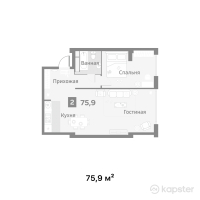 ЖК Exclusive Opera — 2-ком 75,9 м² (от 175 480 800 тг)