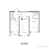 ЖК Qargaly City — 2-ком 57,9 м² (от 26 055 000 тг)