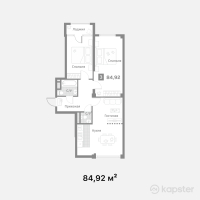 ЖК Altyn City — 3-ком 84,9 м² (от 33 203 720 тг)