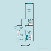 ЖК Shahar City — 2-ком 67,5 м² (от 23 969 600 тг)