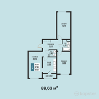 ЖК Shahar City — 3-ком 89,6 м² (от 31 818 650 тг)