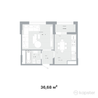ЖК Evolution — 1-ком 36,7 м² (от 27 033 160 тг)