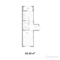 ЖК Evolution — 1-ком 39,4 м² (от 29 023 060 тг)