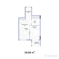 ЖК Rauda — 2-ком 40 м² (от 20 579 400 тг)