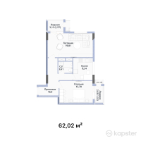 ЖК Rauda — 2-ком 62 м² (от 31 940 300 тг)